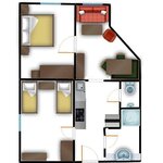 Photo of Apartmán, WC a vana/sprcha odděleny, 2 místnosti na spaní