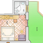 Photo of double room with shower, WC