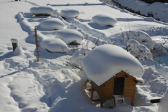 Blick vom Balkon im Winter