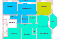 Grundriss Doppelappartement 117 m²