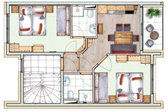 Grundriss Appartement 4-7 Personen