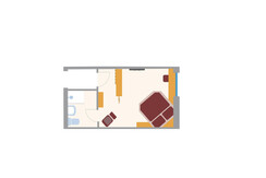 Doppelzimmer im Souterrain - Skizze