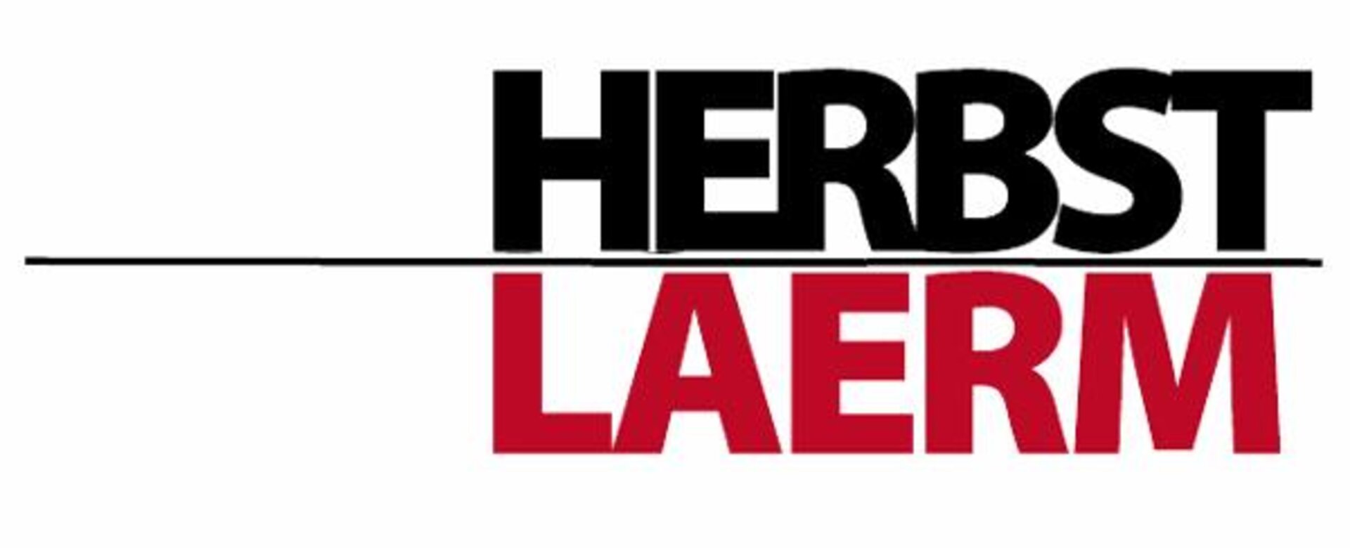 Black-red logo with text “Herbstlärm”, “Herbst” above a line, “Lärm” below it | © Kultur:Plattform